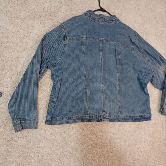 Vintage Gitano Denim Jacket Womens 26W Plus XXL Stretch Button Up Trucker - Picture 11 of 11